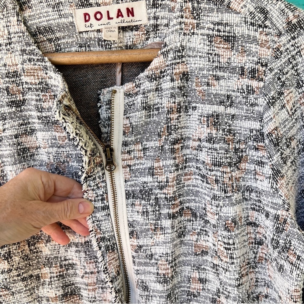 ANTHROPOLOGIE SCANDI MINIMALIST TWEED LONGLINE ZIPPER CARDIGAN POCKETS SMALL EUC - Picture 5 of 12